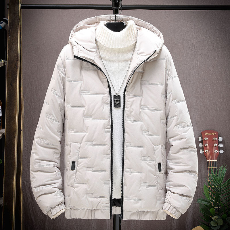 Men's insulated quilted jacket with adjustable hood Lisslune