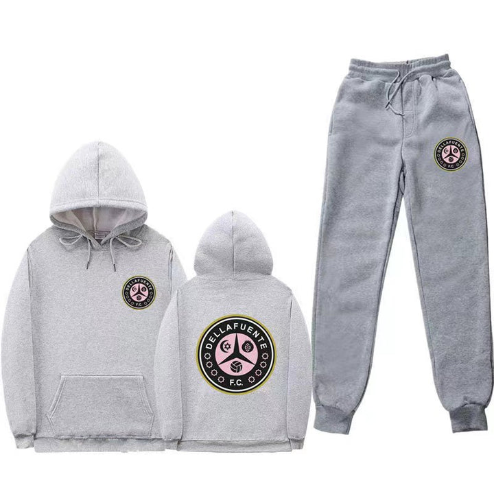 Women's comfortable leisure lounge suit with kangaroo pocket and modern logo Lisslune