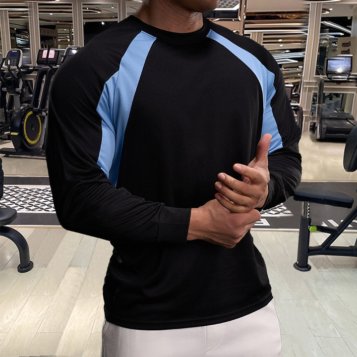 Men's Sporty Long-Sleeve Shirt with Breathable Inserts Lisslune