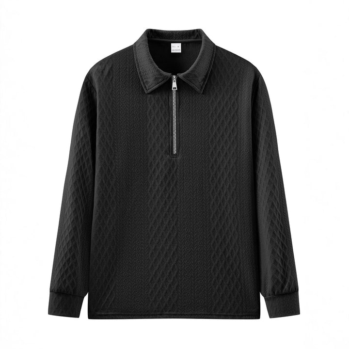 Men's sweatshirt with trendy stand-up collar and textured design Lisslune