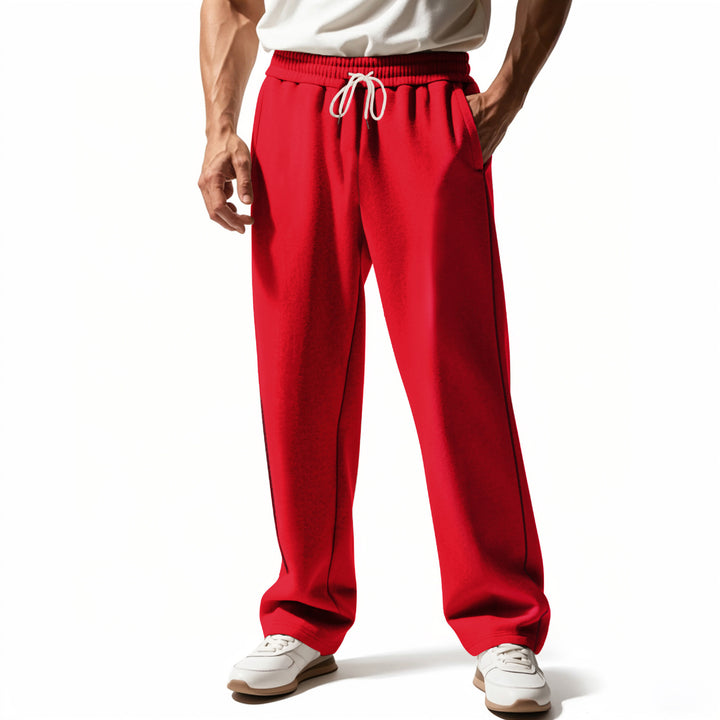 Men's sporty leisure pants with side contrast seams and drawstring Lisslune