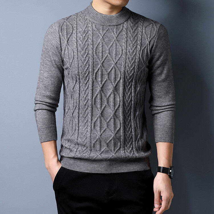 Men's knit sweater with textured cable pattern Lisslune