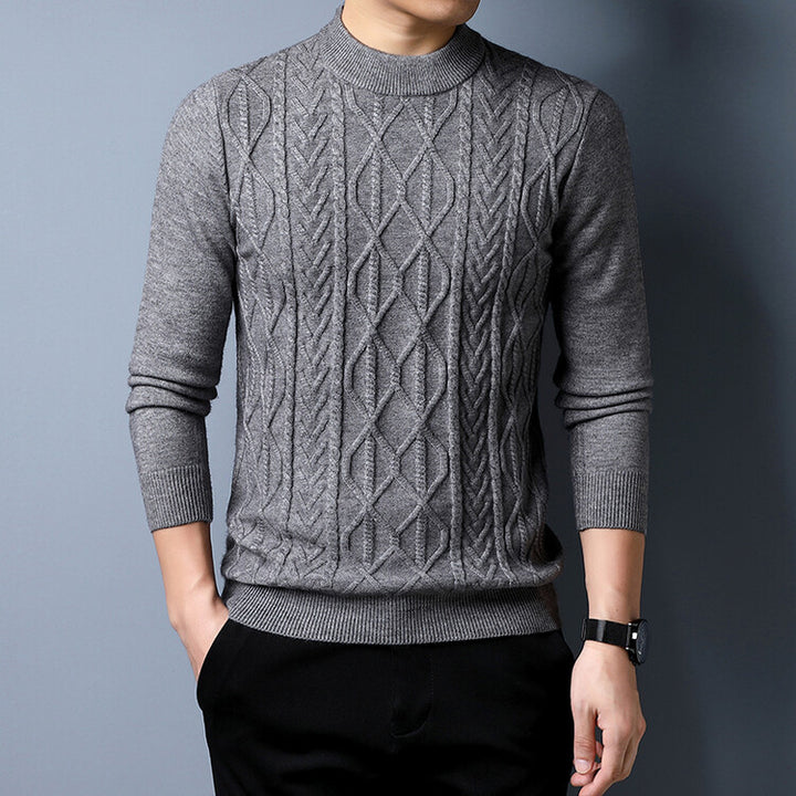 Men's knit sweater with textured cable pattern Lisslune