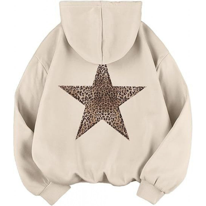 Women's hoodie with stylish leopard star design and relaxed fit Lisslune
