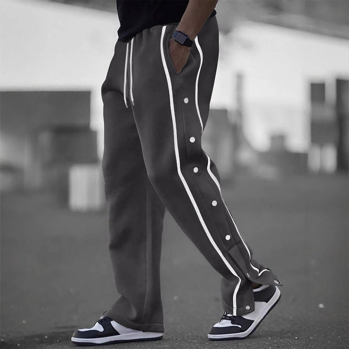 Men's Casual Sports Pants with Side Snap Buttons Lisslune
