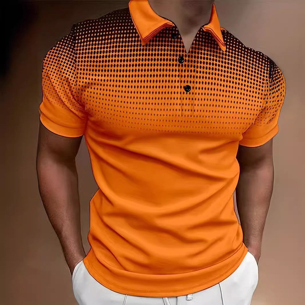 Men's polo shirt with modern graphic pattern and breathable fit Lisslune