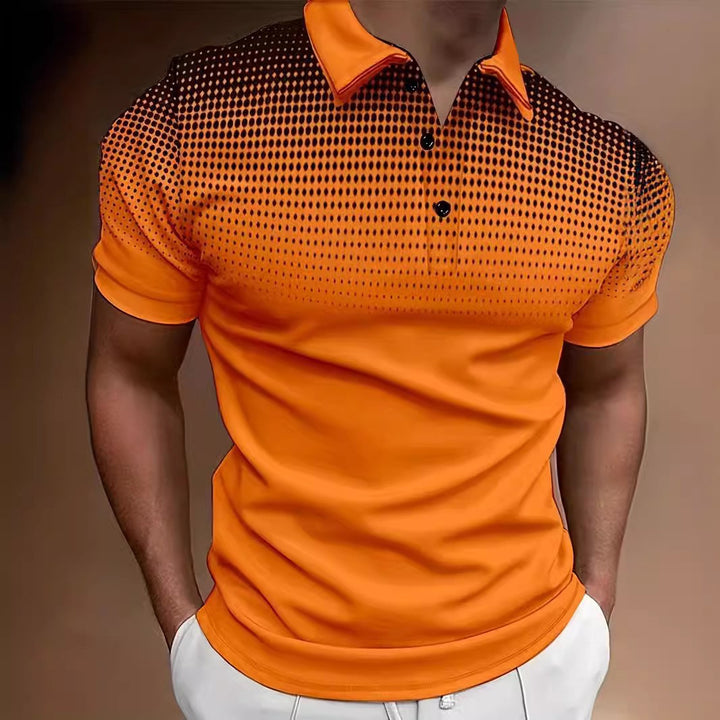 Men's polo shirt with modern graphic pattern and breathable fit Lisslune