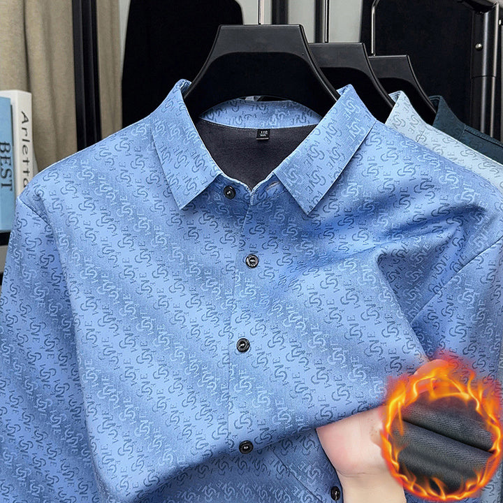 Men's cotton shirt with modern lettering Lisslune