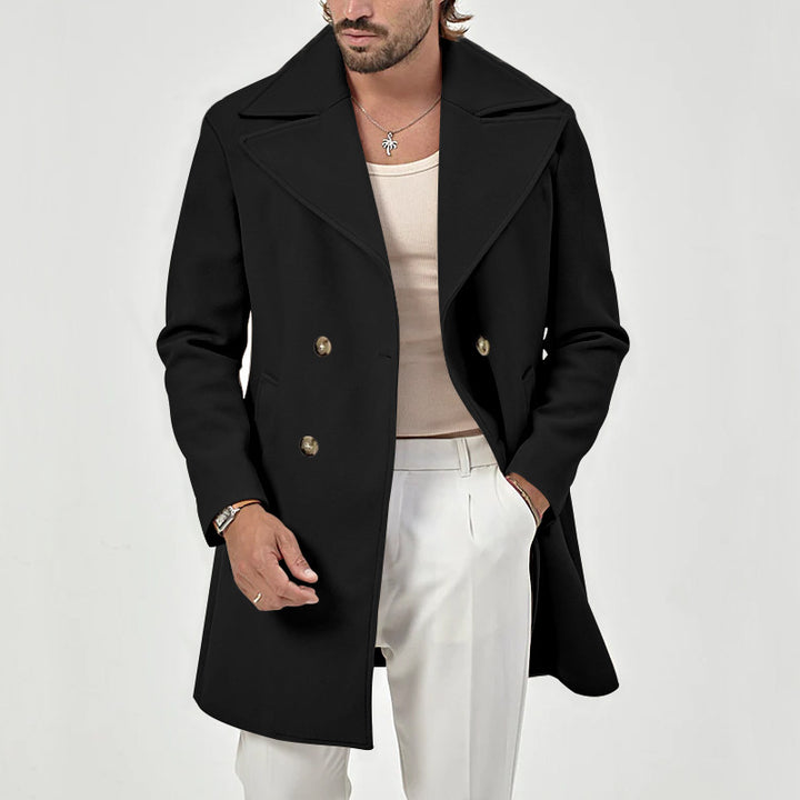 Men's fashionable double-breasted coat in classic style Lisslune