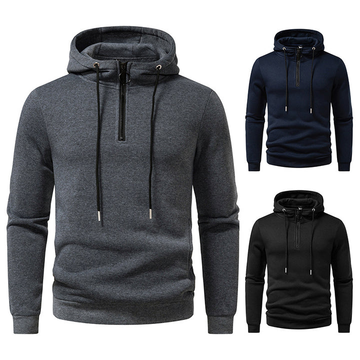 Men's hooded sweatshirt with half-length zipper and modern cut Lisslune