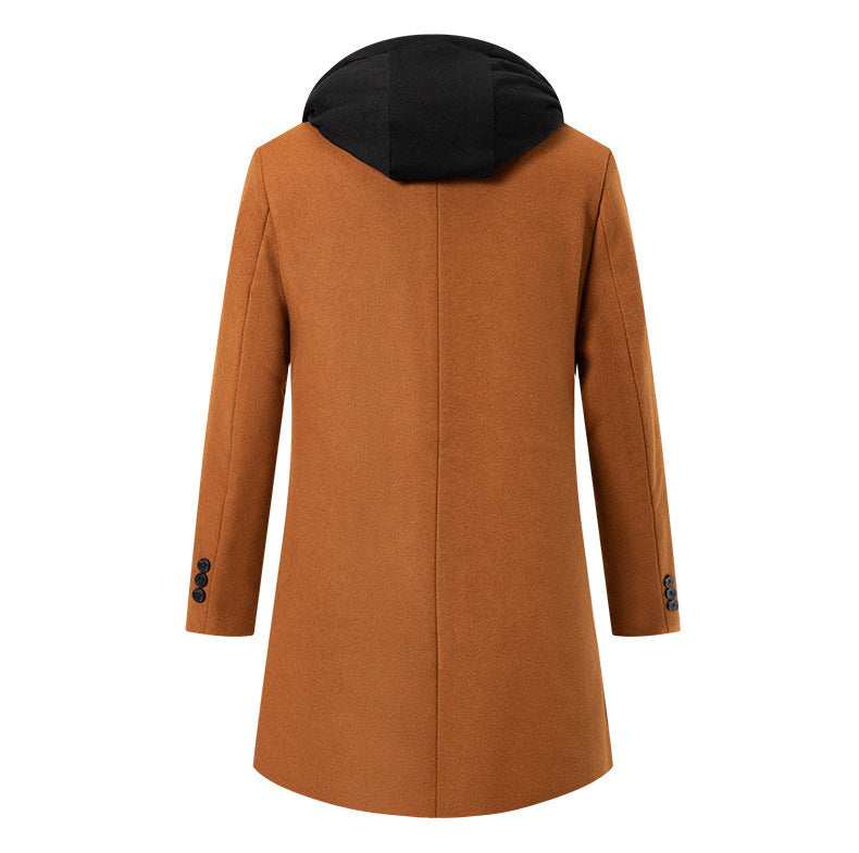 Men's elegant transitional coat with removable hood Lisslune