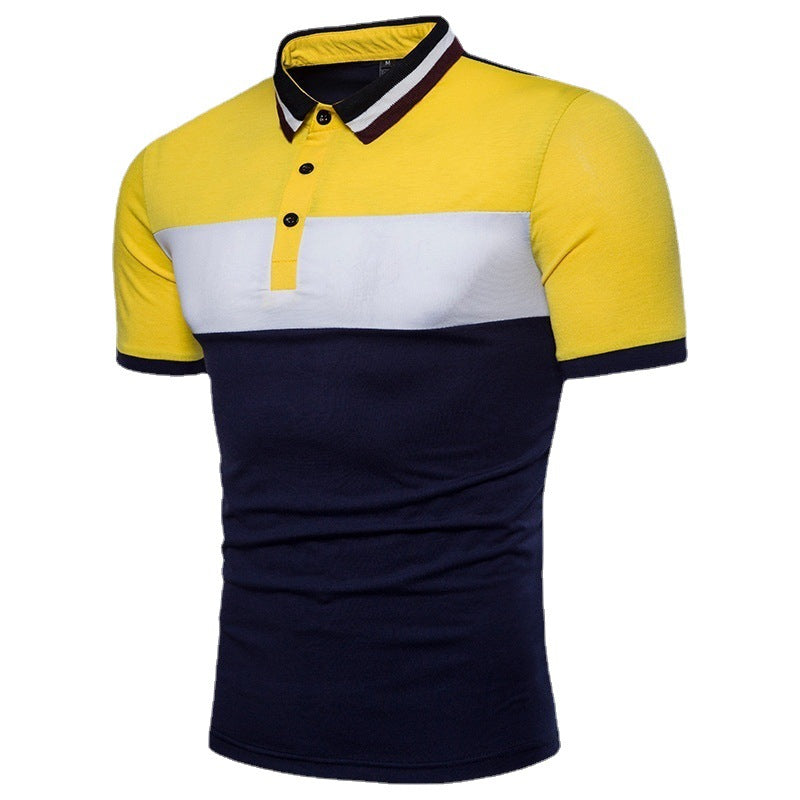 Men's polo shirt with modern block stripe design and high-quality cotton Lisslune