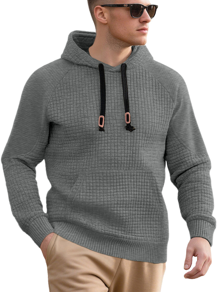 Men's sporty hooded sweatshirt with innovative structured design and practical drawstrings Lisslune