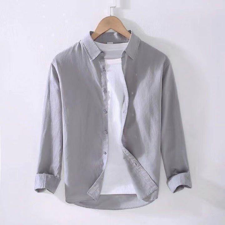Men's casual cotton shirt with modern cut and practical details Lisslune