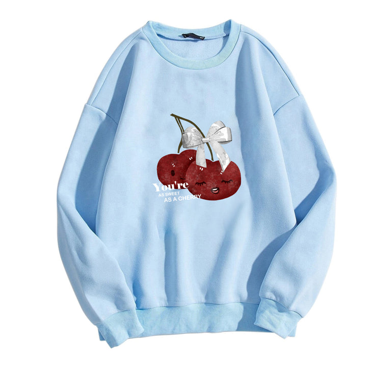 Women's cozy sweatshirt with fruity cherry motif Lisslune