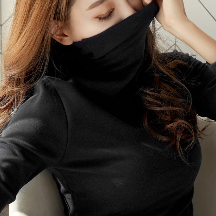 Women's Long Sleeve Turtleneck Top Made of Soft Stretch Material Lisslune