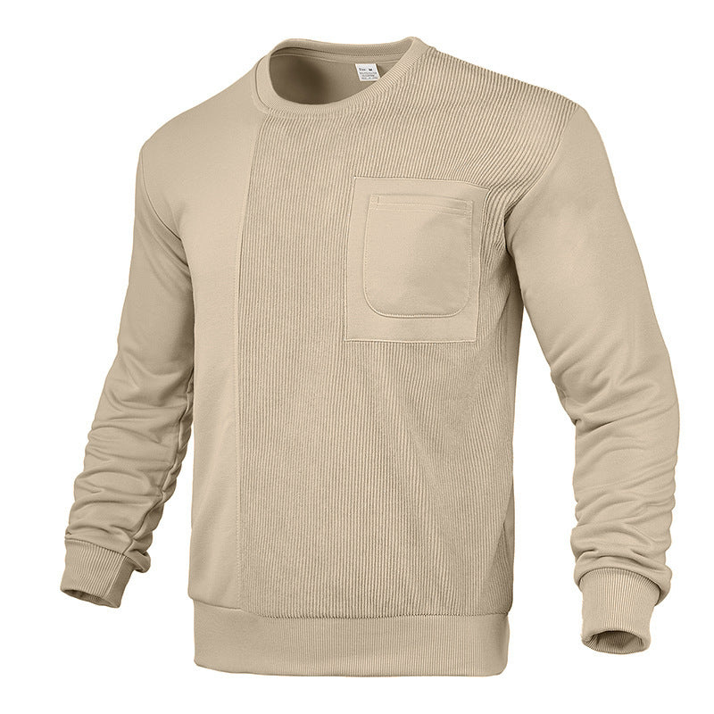 Men's stylish sweatshirt with innovative texture and practical chest pocket Lisslune
