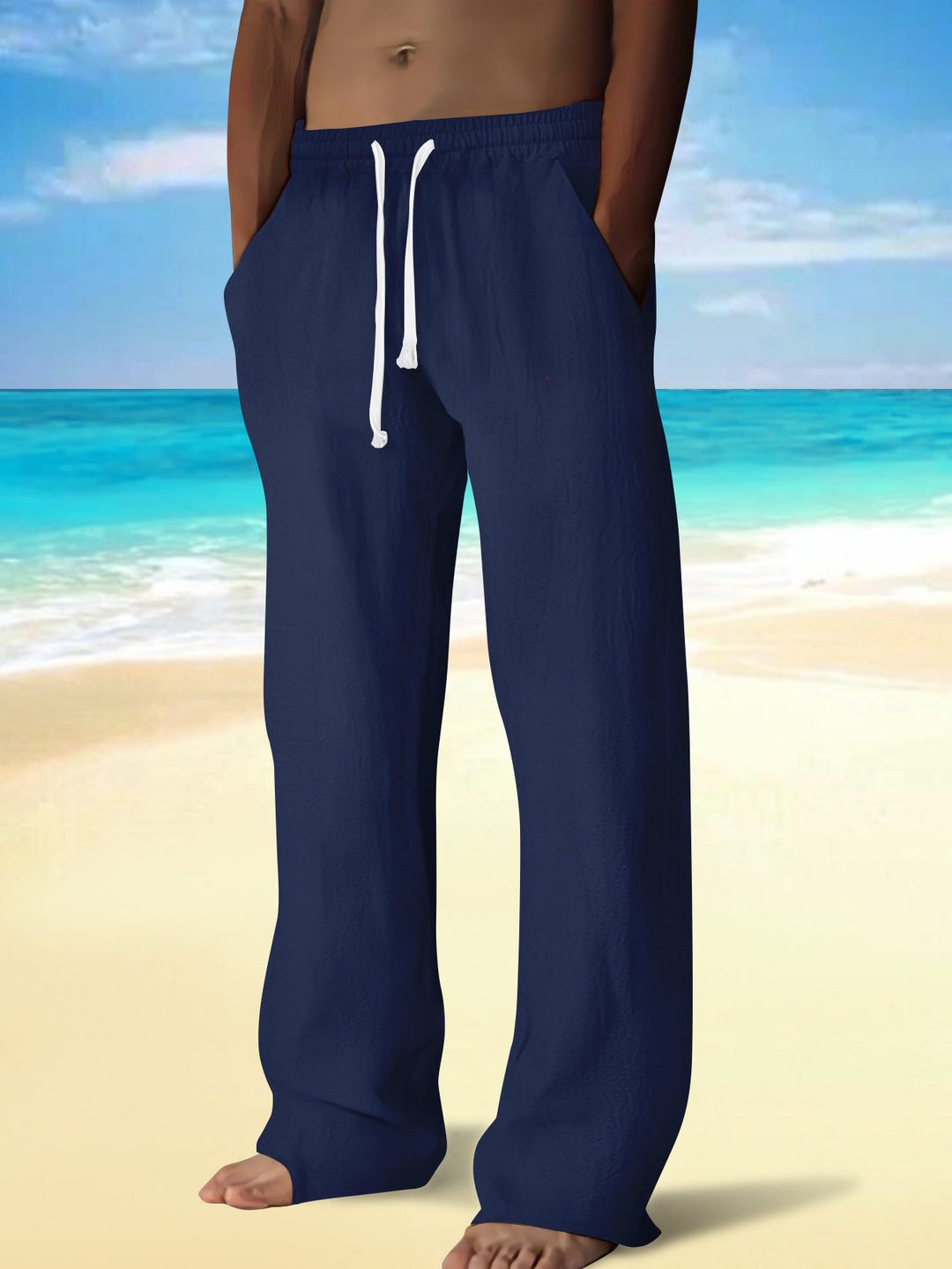 Men's casual beach shorts with elastic waistband and practical pockets Lisslune