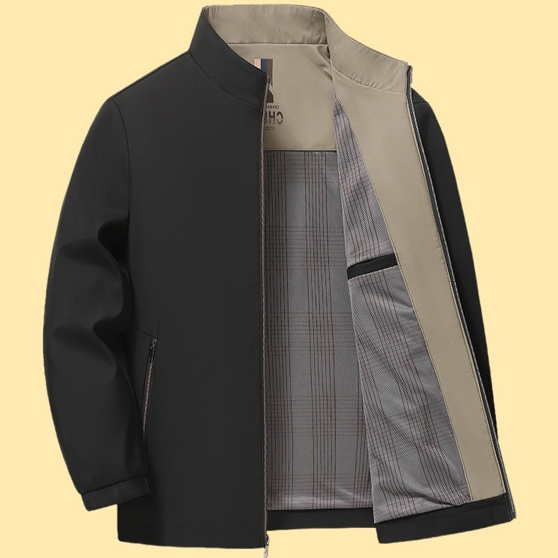 Men's elegant leisure jacket with stand-up collar Lisslune