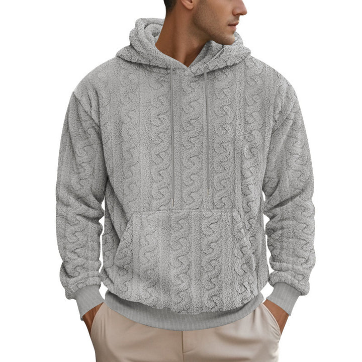 Men's cozy fleece hoodie with hood and kangaroo pocket Lisslune