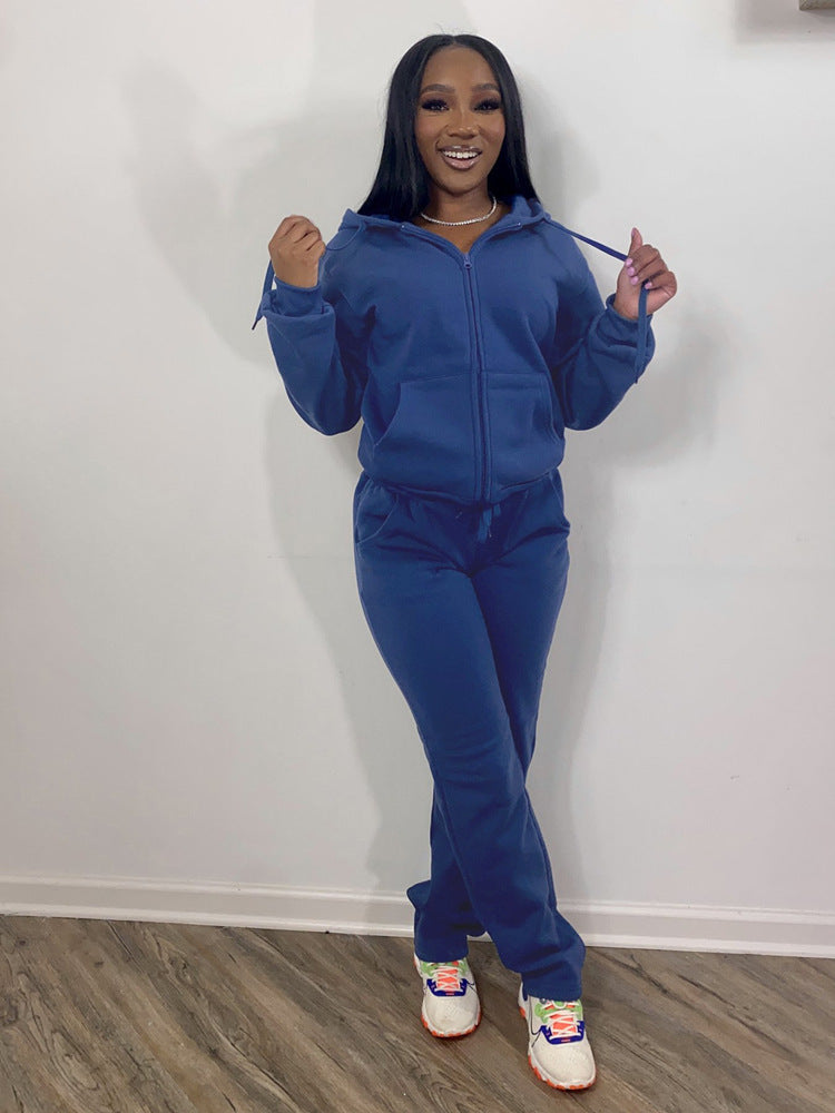 Women’s sporty leisure suit set with full zip Lisslune
