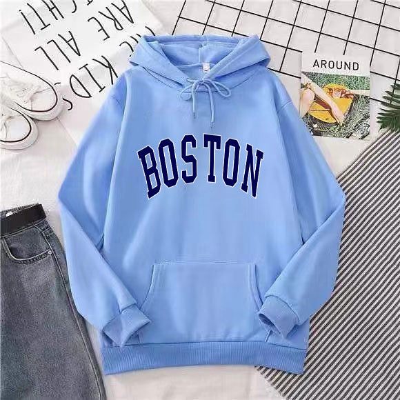 Women's hoodie with classic Boston print Lisslune