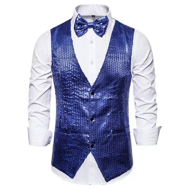 Men's elegant suit with sparkling sequins and ideal slim fit Lisslune