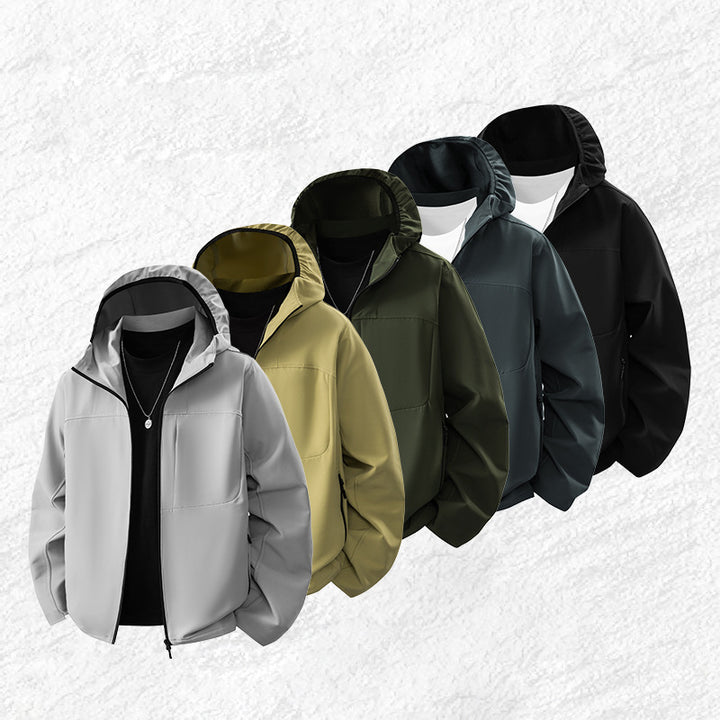 Men's lightweight outdoor jacket with adjustable hood and practical pockets Lisslune