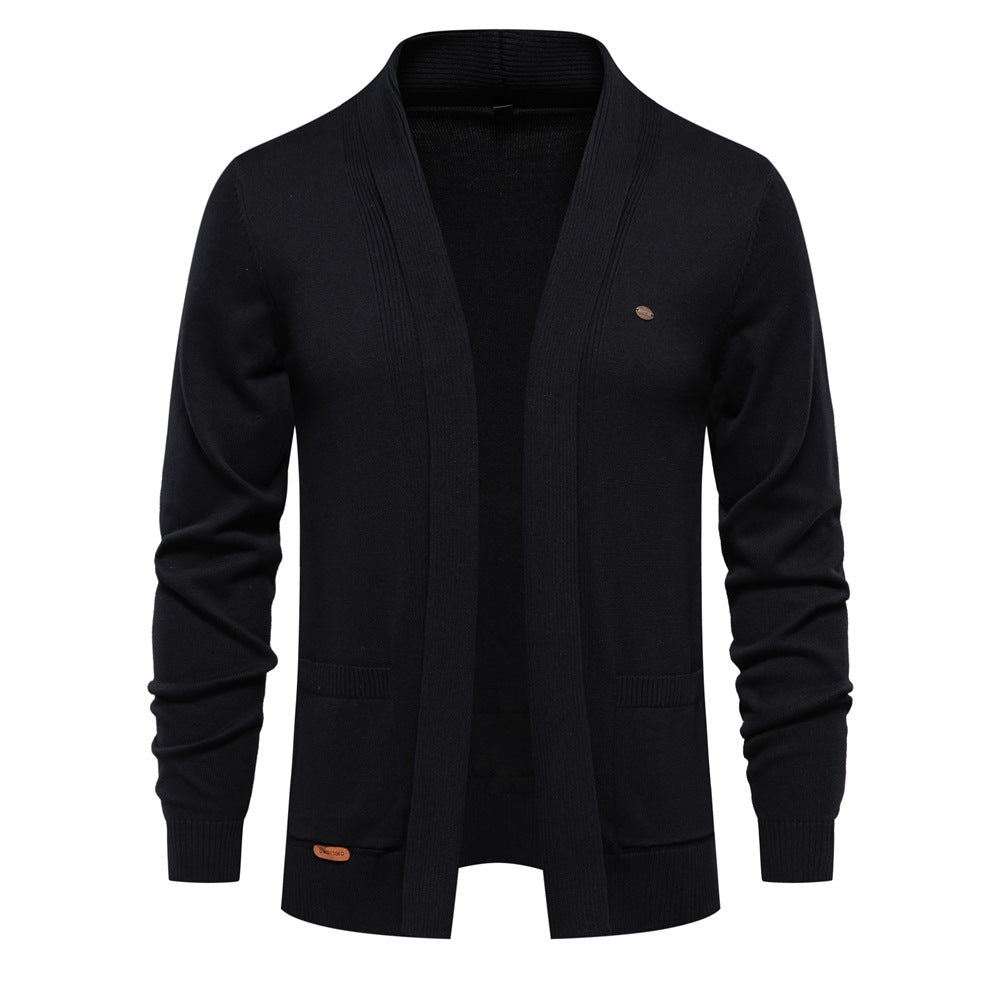 Men's comfortable cardigan with open collar and practical pockets Lisslune
