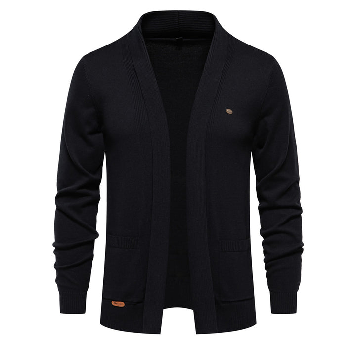 Men's comfortable cardigan with open collar and practical pockets Lisslune