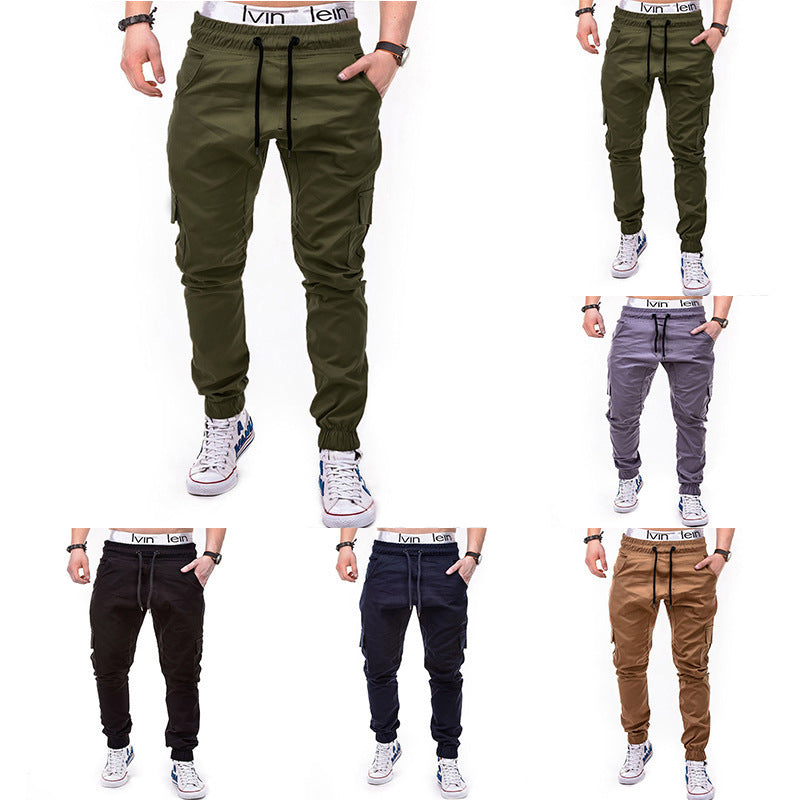 Men's cargo jogging pants with elastic waistband and practical side pockets Lisslune