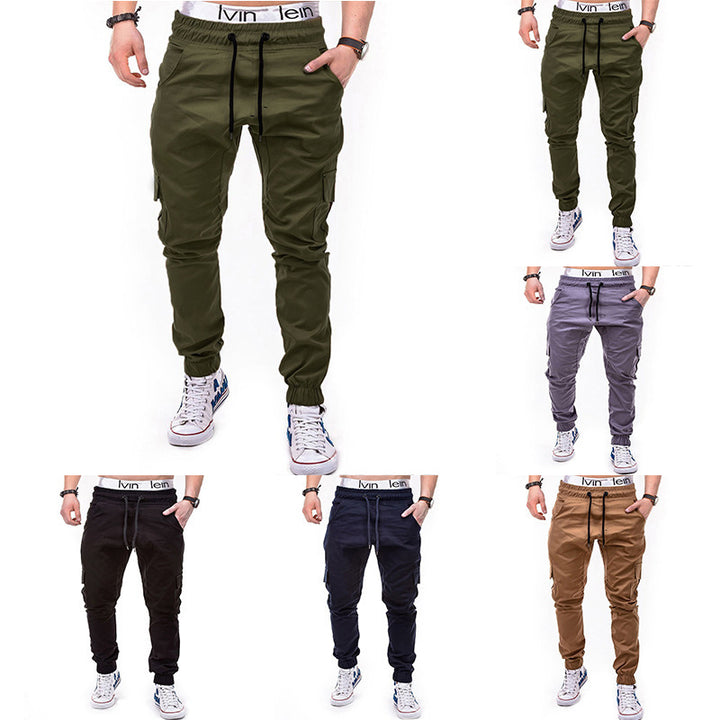 Men's cargo jogging pants with elastic waistband and practical side pockets Lisslune