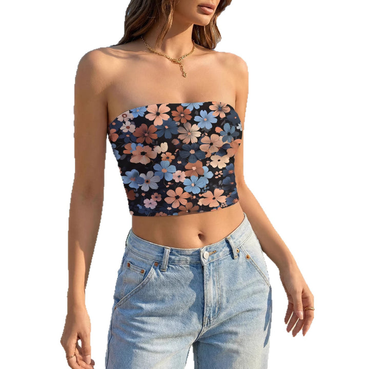 Women's bandeau top with playful dinosaur motif and elastic fit Lisslune