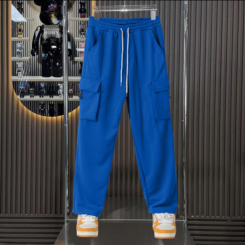 Men's cargo pants with elastic waistband and practical side pockets Lisslune