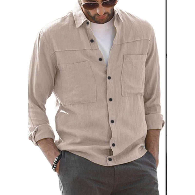 Men's Lightweight Cotton Shirt with Practical Pockets Lisslune