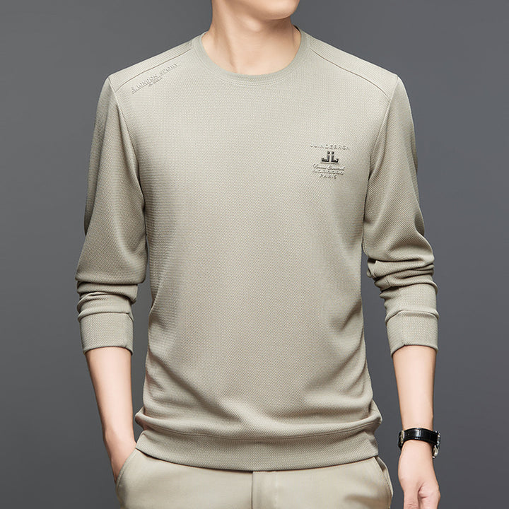 Men's Athletic Long Sleeve Sweater with Textured Design Lisslune