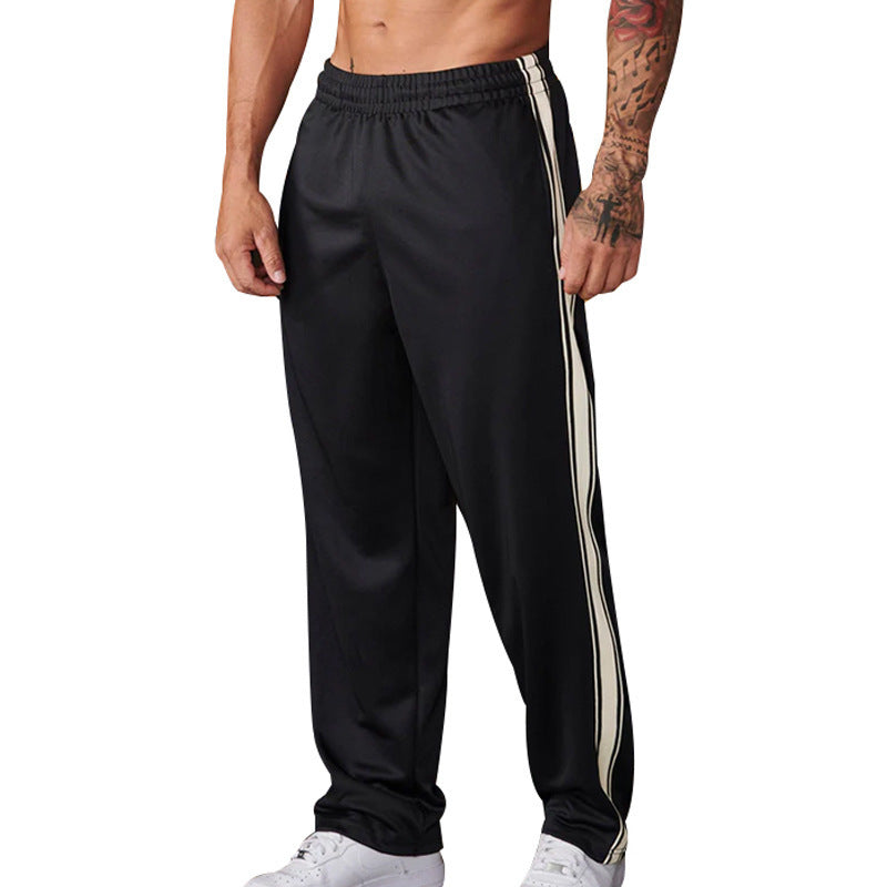 Men's sporty training pants with breathable inserts and side zippers Lisslune