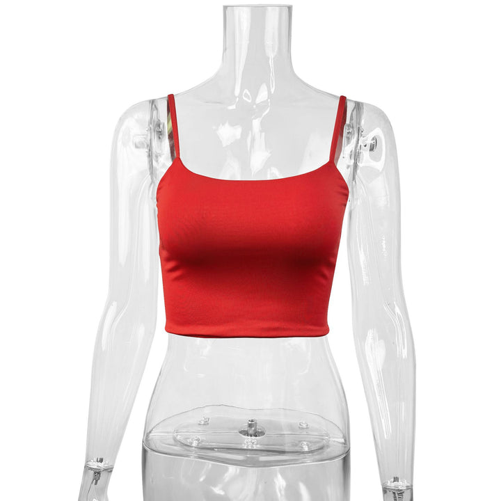 Damen Crop-Top mit verstellbaren Spaghetti-Trägern und figurbetontem Schnitt Lisslune