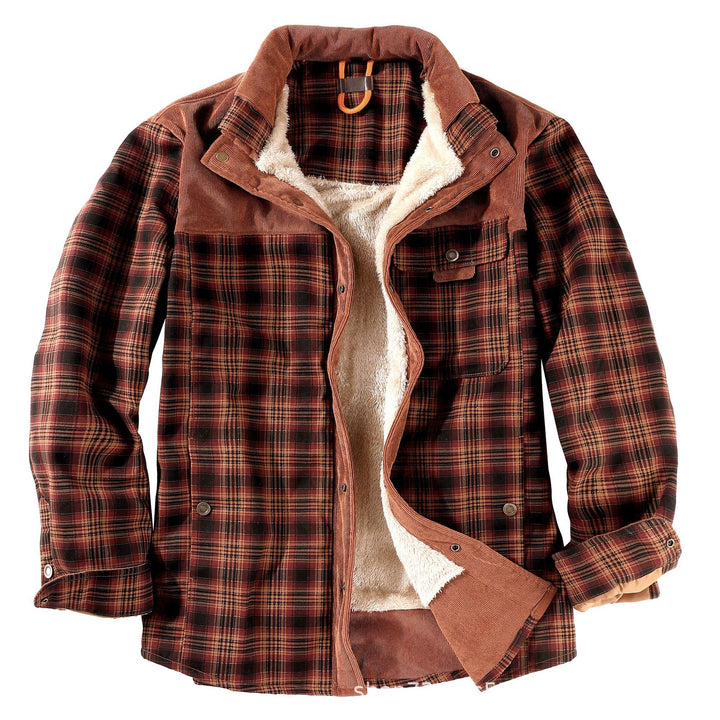 Men's padded check shirt jacket in a casual style with practical pockets Lisslune