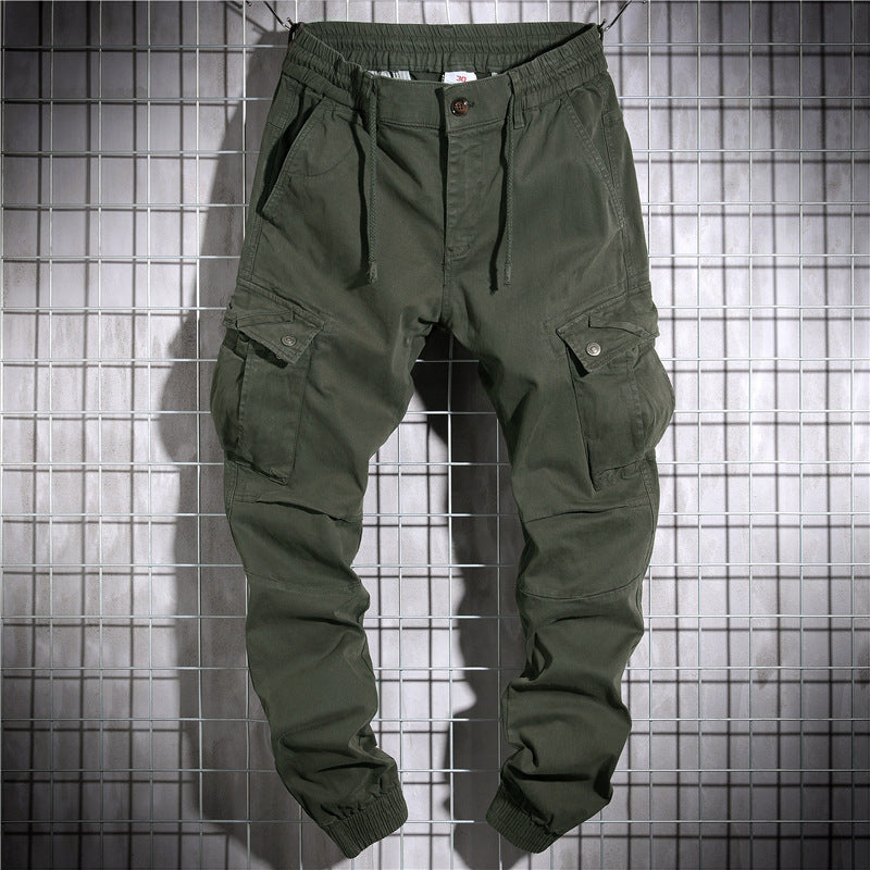 Men's Cargo Pants with Elastic Waistband and Practical Side Pockets Lisslune