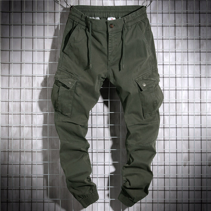 Men's Cargo Pants with Elastic Waistband and Practical Side Pockets Lisslune
