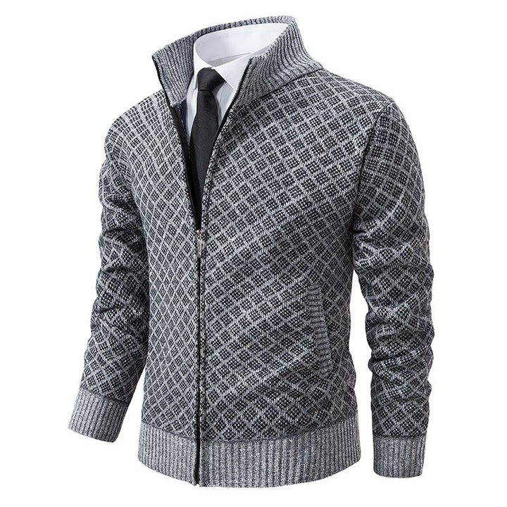 Men's fashionable knitted blazer with textured pattern Lisslune