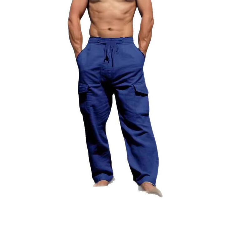 Men's Comfortable Cargo Pants with Practical Drawstring and Side Pockets Lisslune