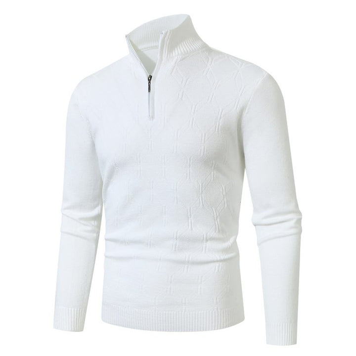 Men's knit sweater with modern structured pattern Lisslune