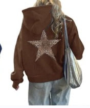 Women's hoodie with striking leopard star design Lisslune
