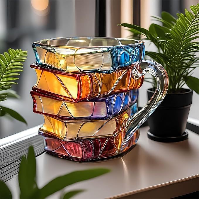 Lisslune | BookCup 3D Mug – Hand-Painted Literature Mug in Book Shape