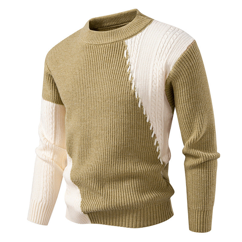 Men's fashionable knit sweater with unique cable design Lisslune