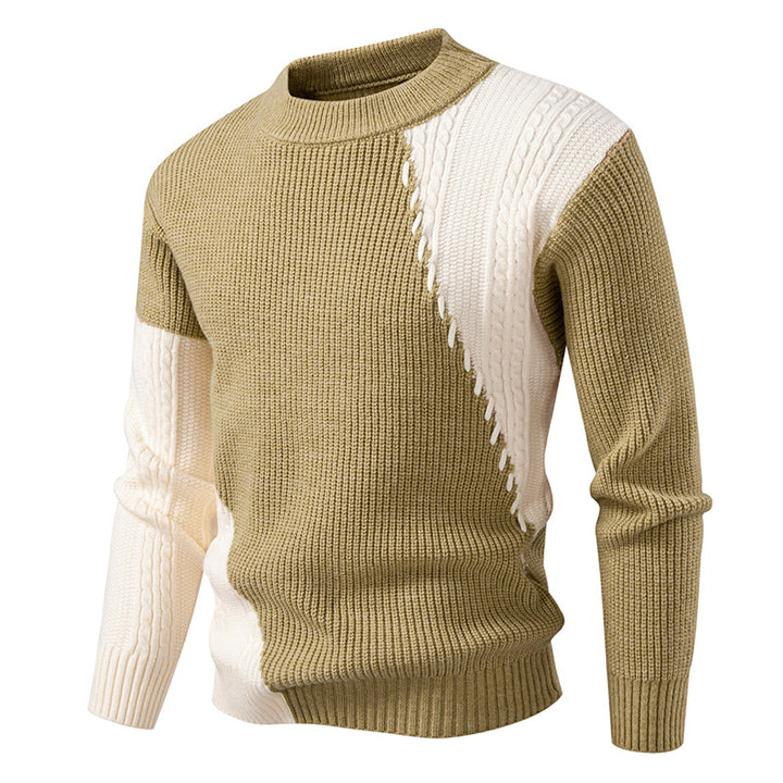 Men's fashionable knit sweater with unique cable design Lisslune