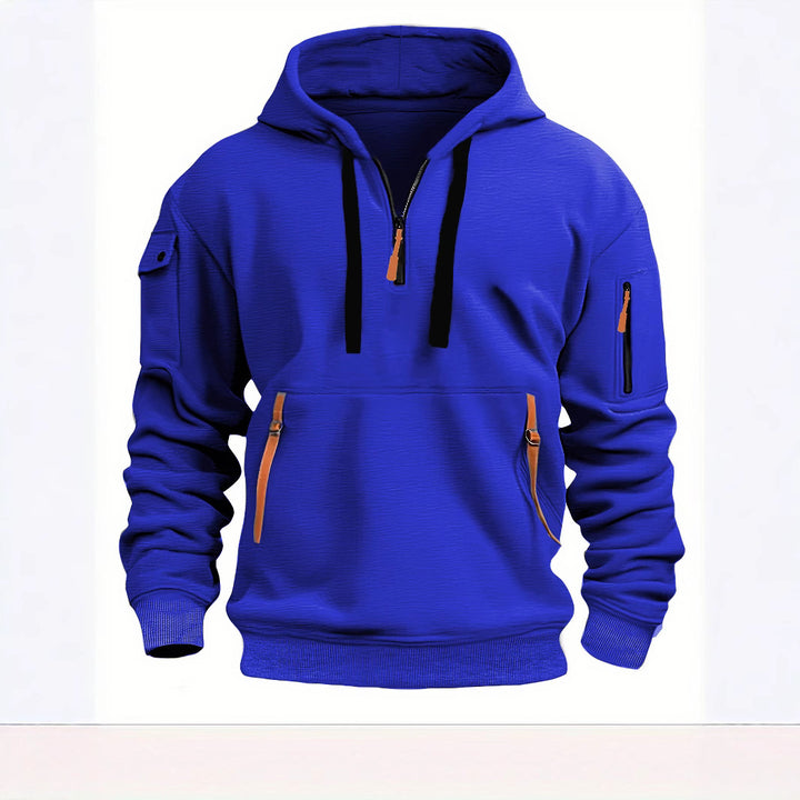 Women's hooded sweatshirt with functional pockets and modern stand-up collar Lisslune