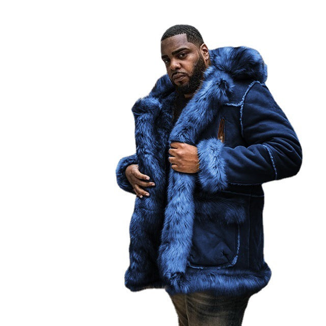 Men's lambskin jacket with luxurious synthetic fur collar and sturdy seams Lisslune